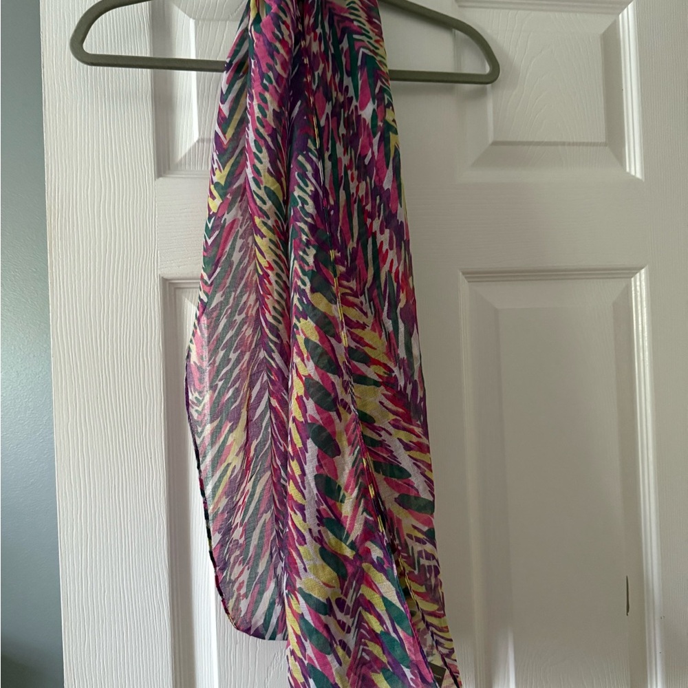 Vibrant Disney World Park Feather Pattern Scarf